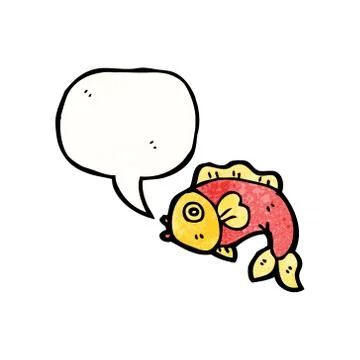 Cartoon fish with speech bubble Stock Illustration