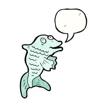 Cartoon fish with speech bubble Stock Illustration
