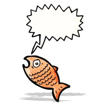 Cartoon fish with speech bubble Stock Illustration
