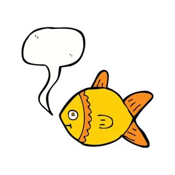 Cartoon fish with speech bubble Stock Illustration