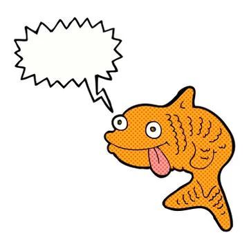 Cartoon fish with speech bubble Stock Illustration
