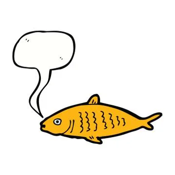 Cartoon fish with speech bubble Stock Illustration
