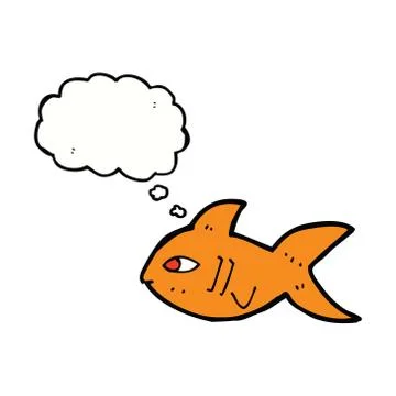 Cartoon fish with thought bubble Stock Illustration