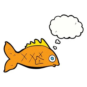 Cartoon fish with thought bubble Stock Illustration