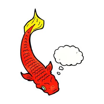 Cartoon fish with thought bubble Stock Illustration