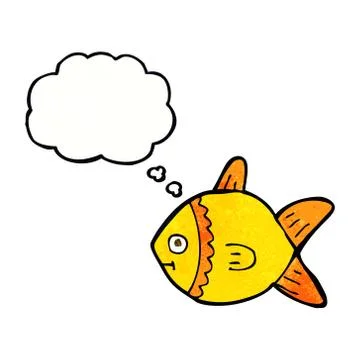 Cartoon fish with thought bubble Stock Illustration