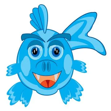 Cartoon of fish on white Stock Illustration