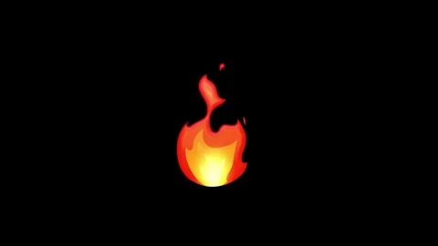 Cartoon flame animation loop on black background Stock Footage 329406612