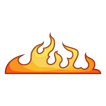 Cartoon flame border design on white background Stock Illustration