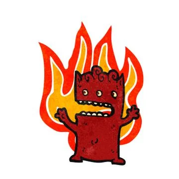 Cartoon flaming little devil イラスト素材