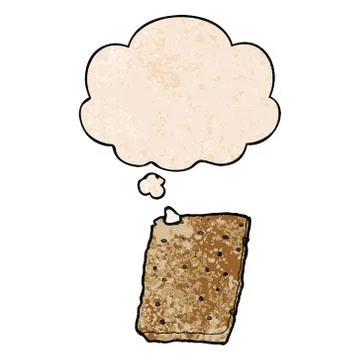 Cartoon flapjack and thought bubble in grunge texture pattern style 스톡 일러스트