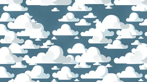 Cartoon Flat Cloudy Sky Parallax Animation Stock Footage 223333148