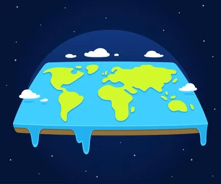 Cartoon flat earth Stock Illustration