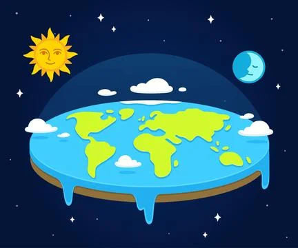Cartoon flat earth Illustrazione stock