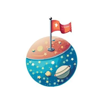 A cartoon flat illustration with bold outlines and vibrant colors featuring d Stock Illustration