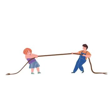 Cartoon flat kid characters doing sports,healthy sporty lifestyle vector Stock-Illustration
