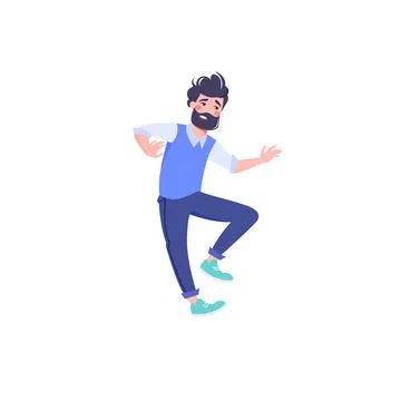 Cartoon flat man character with surprised expression,relationships and social Stock Illustration