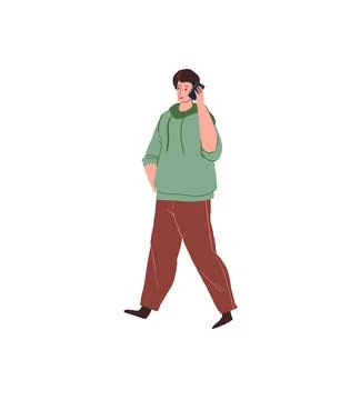 Cartoon flat man character talking,relationships and social communication vector Stock Illustration