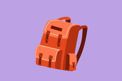 Cartoon flat style drawing school or collage backpacks. Backpacks for schoo.. Ilustración de archivo