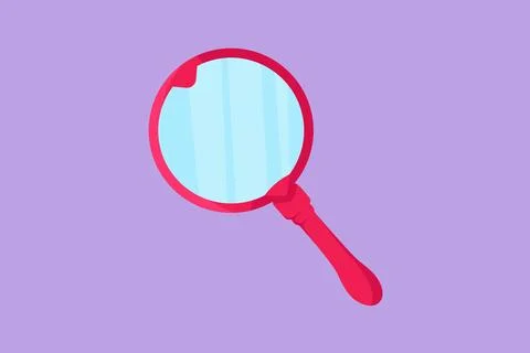 Cartoon flat style drawing simple mirror with handle for make up. Hand mirr.. Illustration