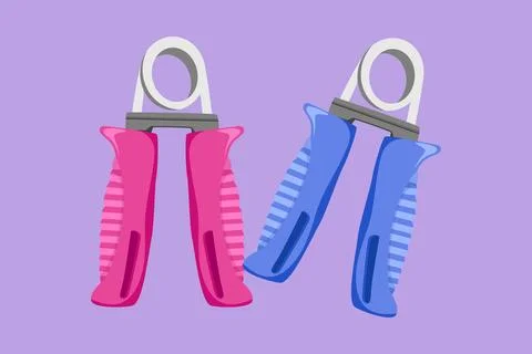 Cartoon flat style drawing of spring expander for hand, hand trainer, sport.. Stock-Illustration