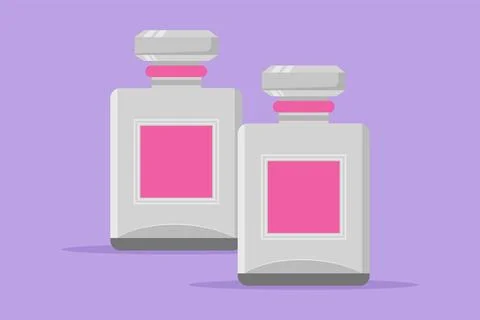 Cartoon flat style drawing stylized perfume icon fragrance. Luxury perfume .. Stockillustratie