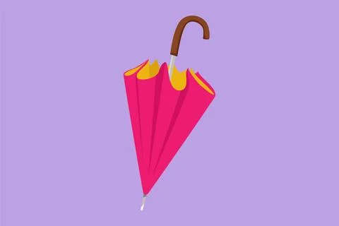 Cartoon flat style drawing of stylized umbrella icon symbol template. Summe.. Illustration