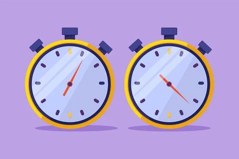 Cartoon flat style drawing stylized stopwatch, special watch to start, stop.. Stockillustratie