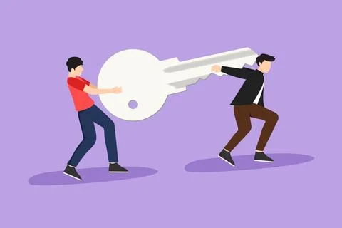 Cartoon flat style drawing teamwork, coworking, cooperation, partnership, b.. Stock-Illustration