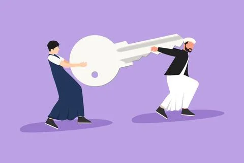 Cartoon flat style drawing teamwork, coworking, cooperation, partnership, b.. Stock Illustration