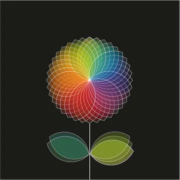 Cartoon flower with butterflies. vector version is in my portfolio. Stock Illustration