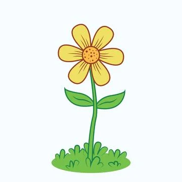 Cartoon Flower illustration EPS Vector Stock Illustration