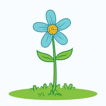 Cartoon Flower illustration EPS Vector Stock Illustration