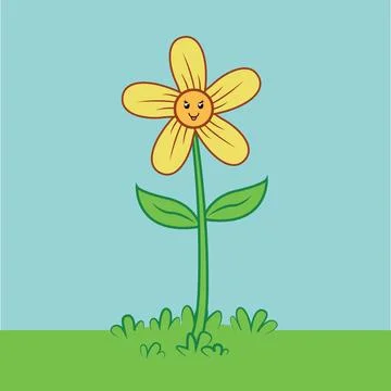 Cartoon Flower illustration EPS Vector Stock Illustration