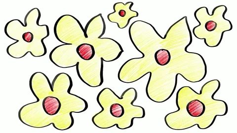 Cartoon flowers. Stock Footage 81166262