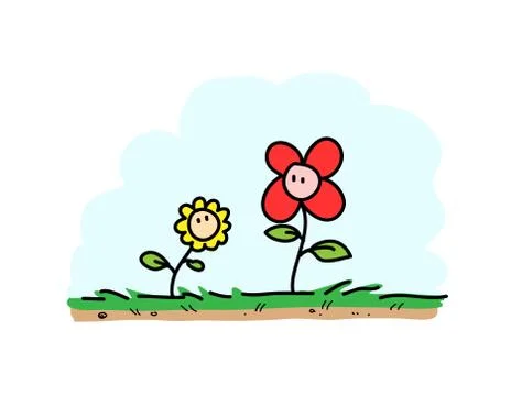 Cartoon Flowers Illustrazione stock