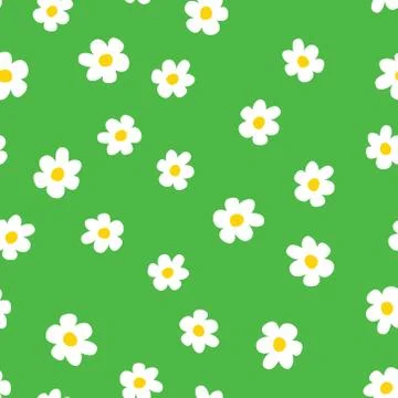 Cartoon flowers seamless pattern Stock Illustration