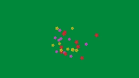 Cartoon Flowers Sprouting and Spreading Continuously on Green Screen Backgrou Vídeo Stock 337954749