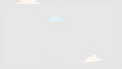 Cartoon fluffy clouds floating upward on a dark background. Free fall template Stock Footage 345625142