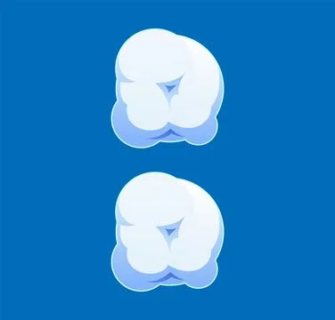 Cartoon fluffy cloudy sky font punctuation colon Stock Illustration