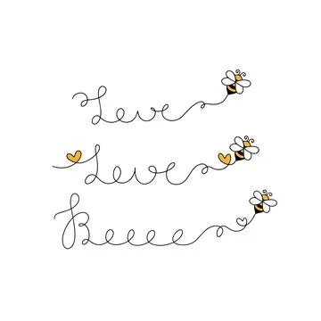 Cartoon fly bee vector illustration set. Bee trail isolated on white background Stock Illustration