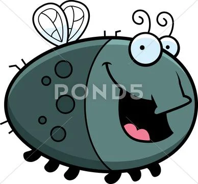 Cartoon fly smiling Stock Illustration