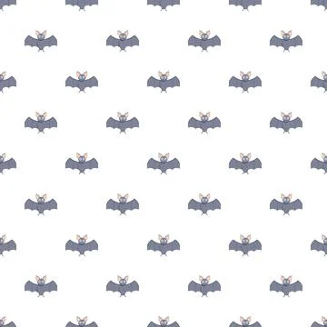 Cartoon flying bats creating seamless halloween pattern background Stock Illustration