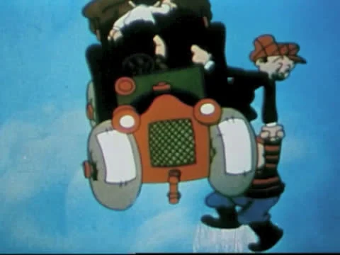Cartoon Flying Car Stock Footage 22705221