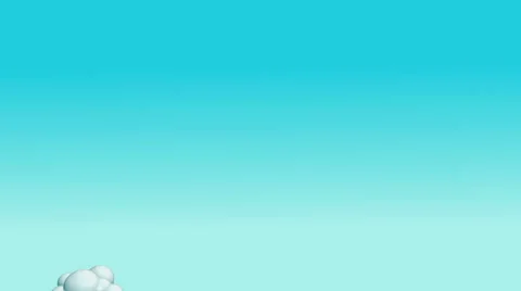 Cartoon flying clouds in the daytime sky Stock Footage 57896394