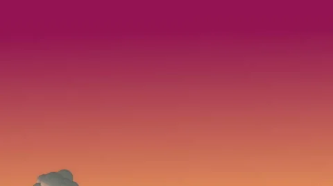 Cartoon flying clouds in the evening sky Stock Footage 57897331