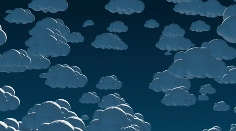 Cartoon Flying Clouds In The Night Sky Stock Video Pond5