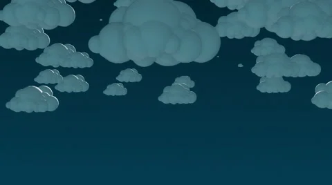 Cartoon flying clouds in the night sky Stock Footage 57851946