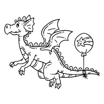 Cartoon flying dragon. Stock Illustration