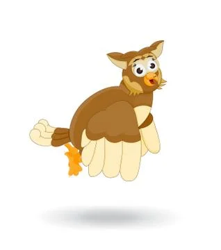 Cartoon flying owl Stock Illustration